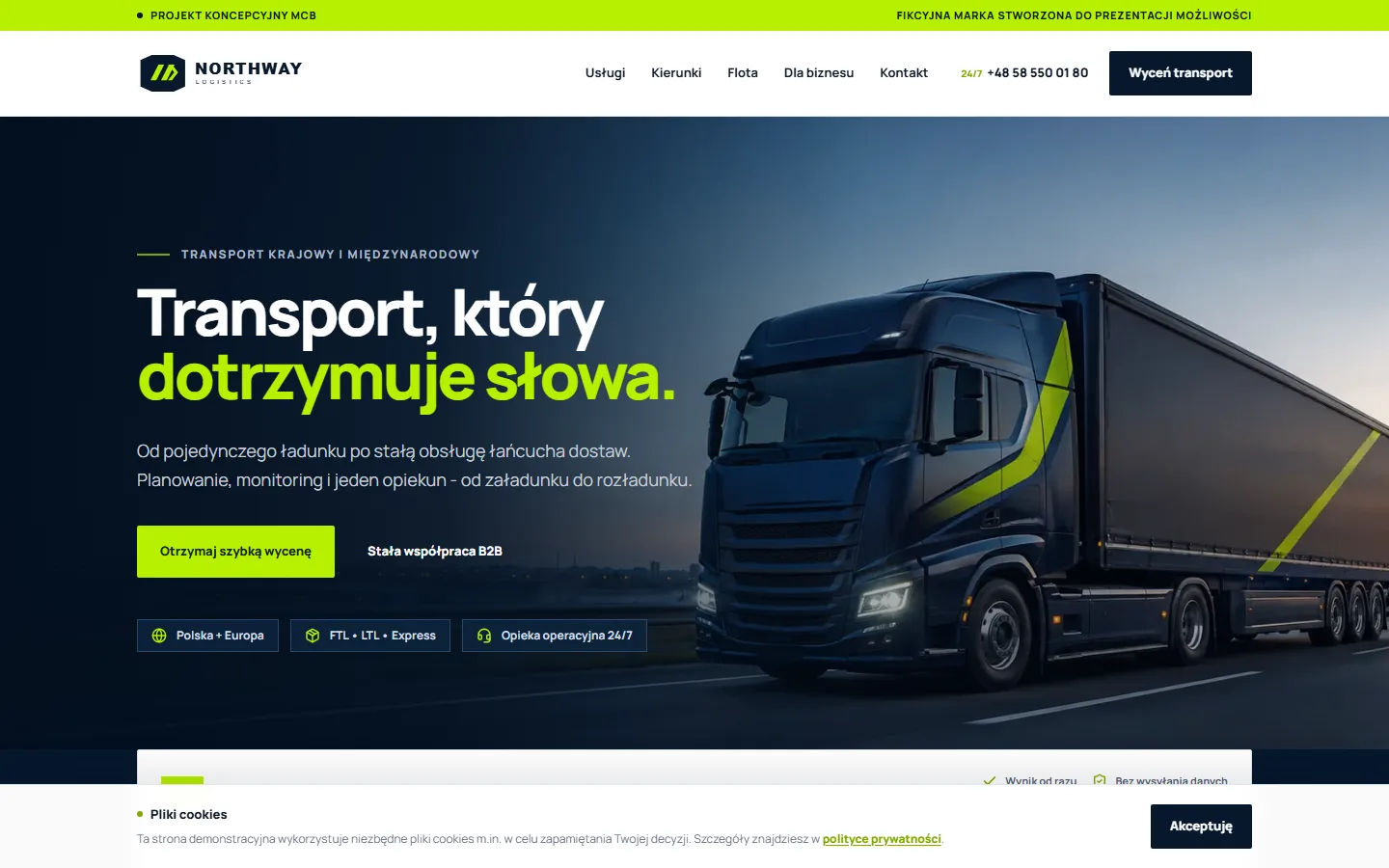Podgląd strony Northway Logistics